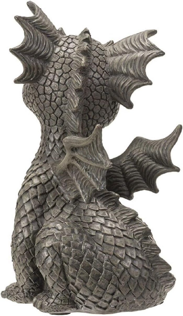 Pacific Trading Small Garden Dragon Figurine 5 Inch Gray