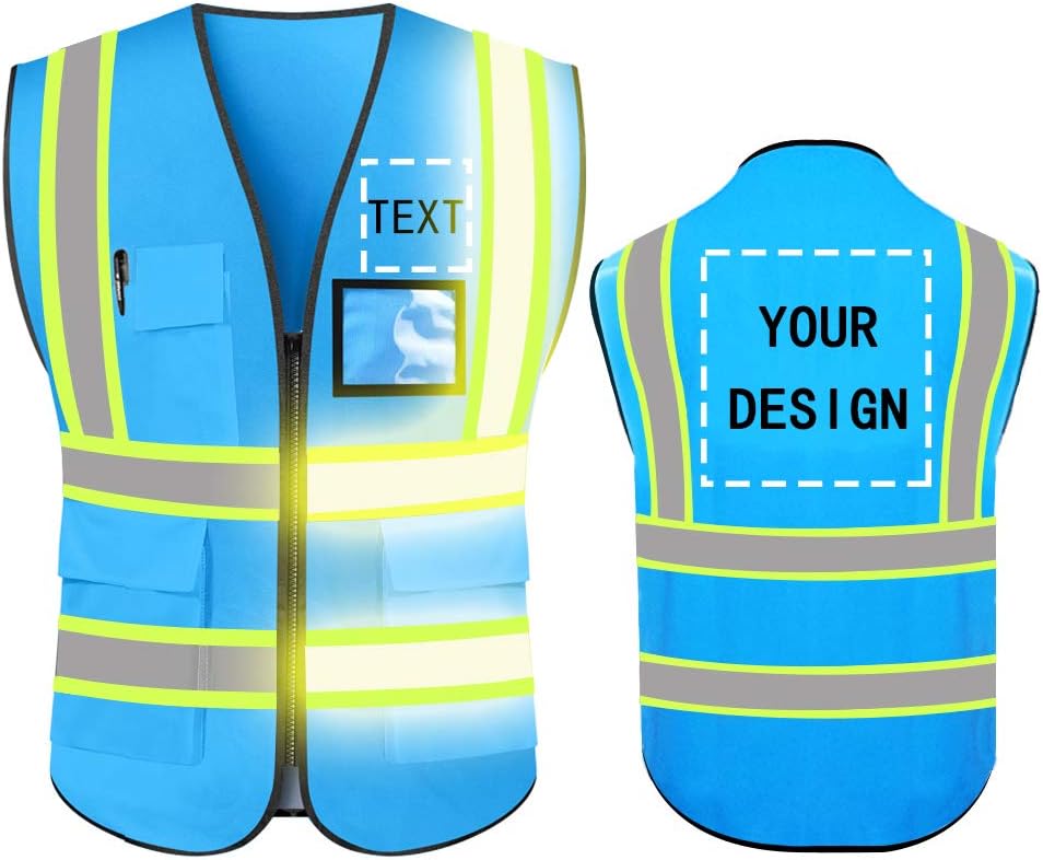 High Visibility Reflective Safety Vest Customize Logo With 5 Pockets Hi ...