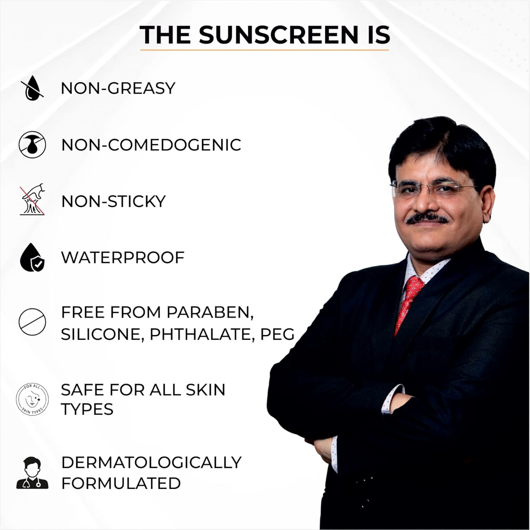 DR. SAKHIYA'S Sunscreen For Broad Spectrum, UVA UVB & Blue Light Sun Tan Protection Non-Sticky, Non Greasy, Waterproof, No White Cast - 50gm (Ultra Safe Sunscreen SPF 50 PA+++) 4