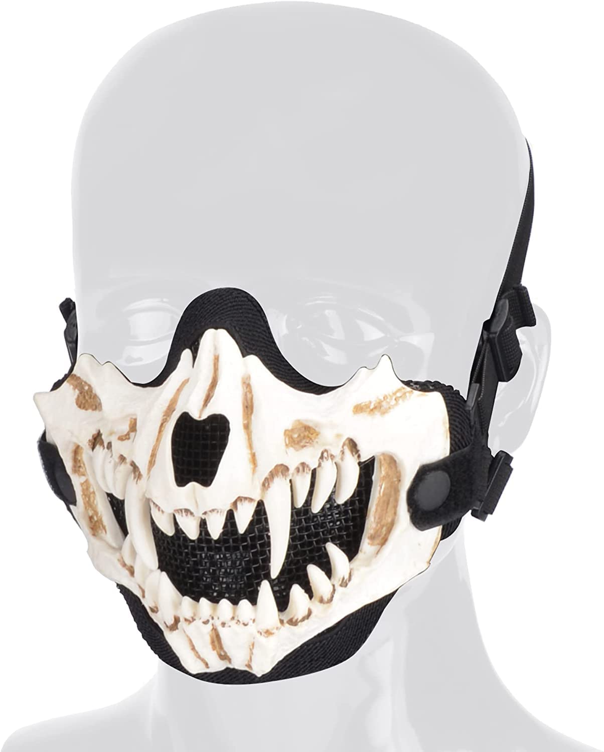 Casque Tactique Airsoft Rapide de Type PJ et Demi-Masque de crâne Pliable/3 Lunettes de Couleurs, pour Le tir de Jeu CS en Plein air Militaire de Casque Tactique Airsoft Rapide de Type PJ et Demi-Masque de crâne Pliable/3 Lunettes de Couleurs, pour Le tir de Jeu CS en Plein air Militaire de