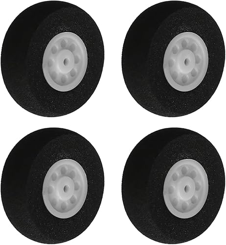 MroMax - Ruedas de repuesto de espuma para modelo RC (diámetro de 0.984in, 4 unidades), color blanco y negro