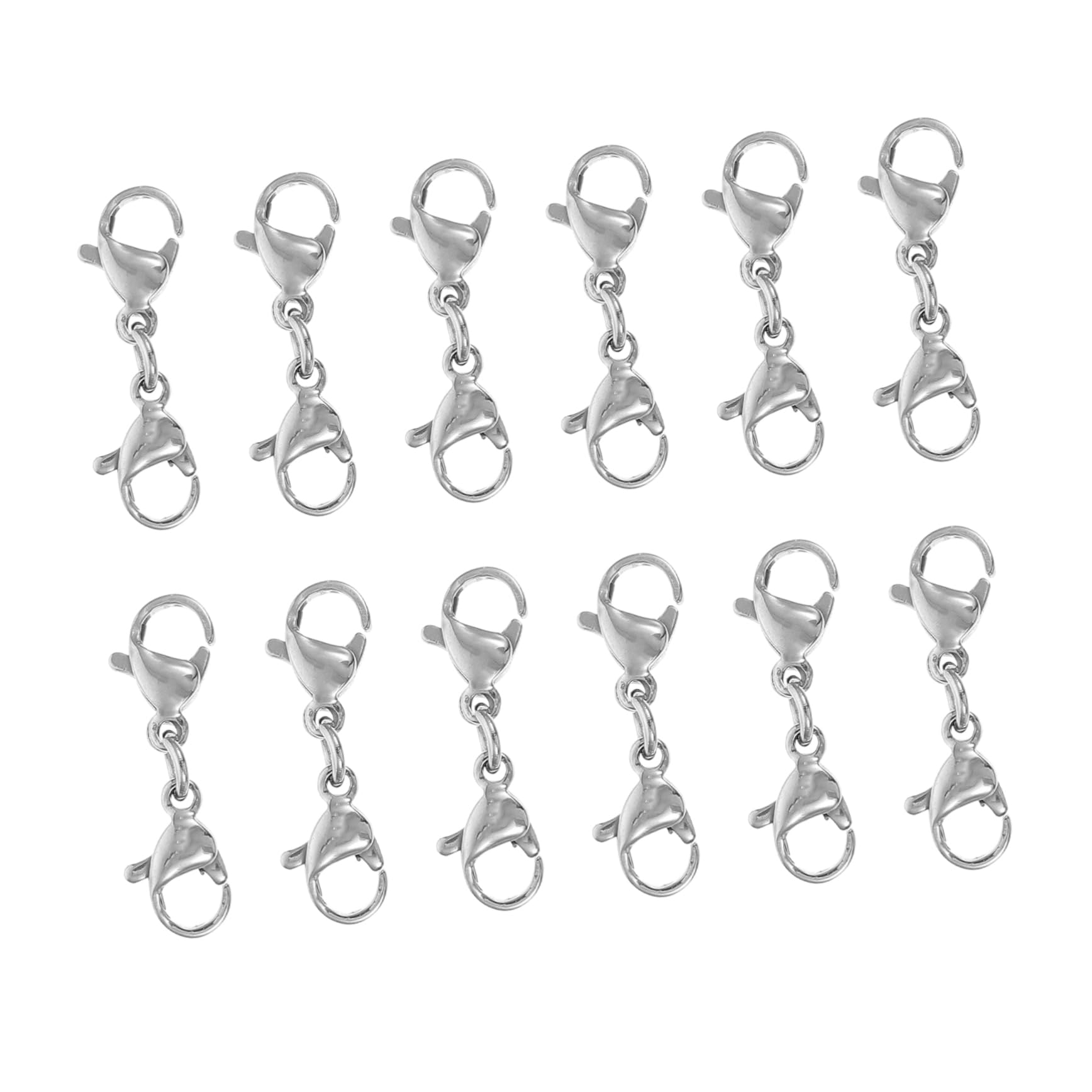SHINEOFI 75pezzi Chiusure Moschettone Inossidabile Per Bracciali e Collane Connettori Per Gioielli Fai Da Te Accessori Pratici Per Per Riparazioni e Creazioni Di Bijoux
