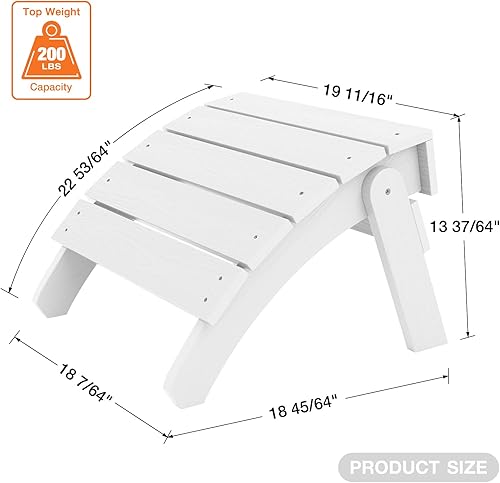 Miniatura 2 de YEFU Adirondack - Juego de 2 otomanas Adirondack, reposapiés de patio, reposapiés Adirondack plegable, resistente a la intemperie para silla