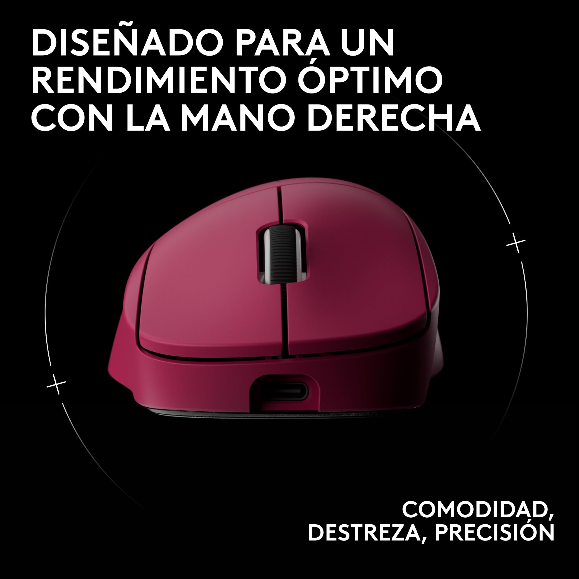 Logitech G Pro X Superlight 2 Dex Wireless Gaming Mouse | 60g pro-grade right-handed mouse, 5 buttons, USB-C, 44k DPI, up to 8 kHz polling, PC/Mac - Rosa