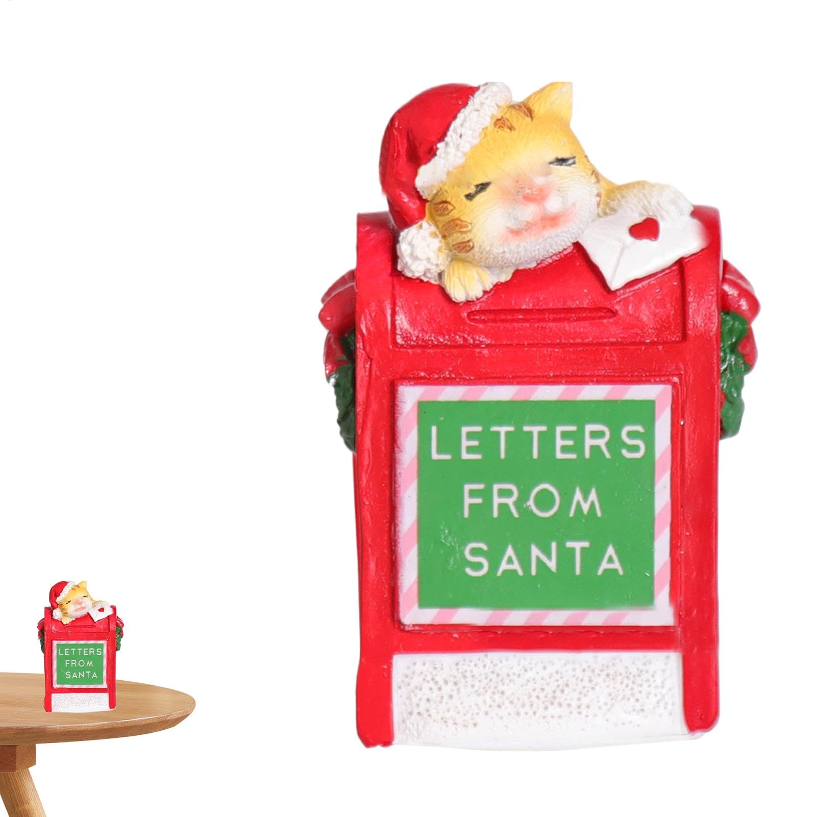 Buzón de Papá Noel,buzón de Navidad | Buzón de Navidad de estatua de animal de resina,Letras decorativas para adornos de , accesorios de pueblo de Navidad, conjunto