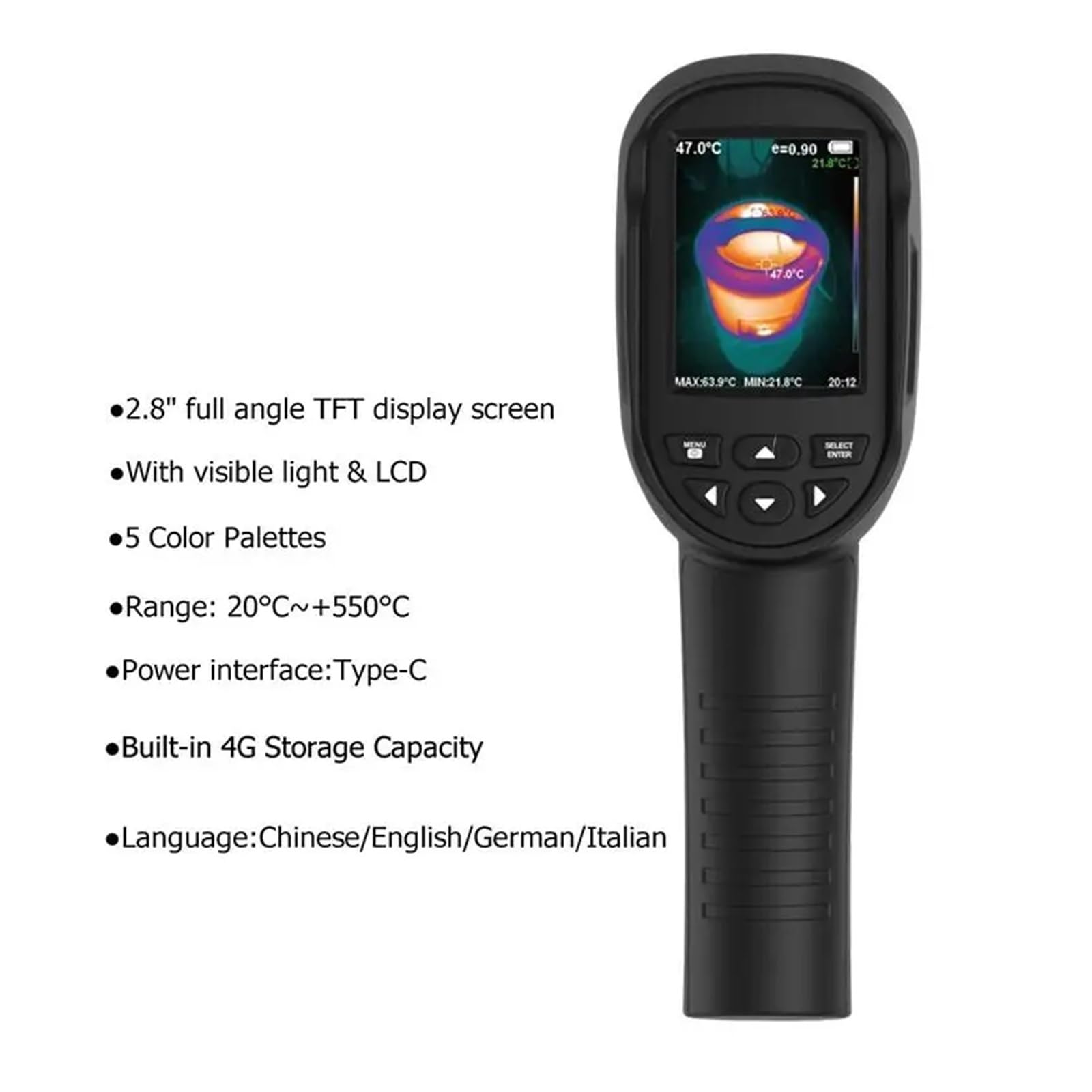 HTI HT-06 Nueva cámara térmica infrarroja 256 * 192 píxeles transmisión WiFi cámara térmica portátil-20~550 °C for Uso Industrial