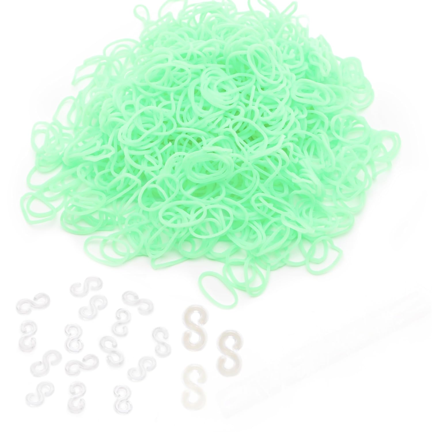 Toyland® Loom Band Refill Pack - 600 Neon Loom Bands (Green)