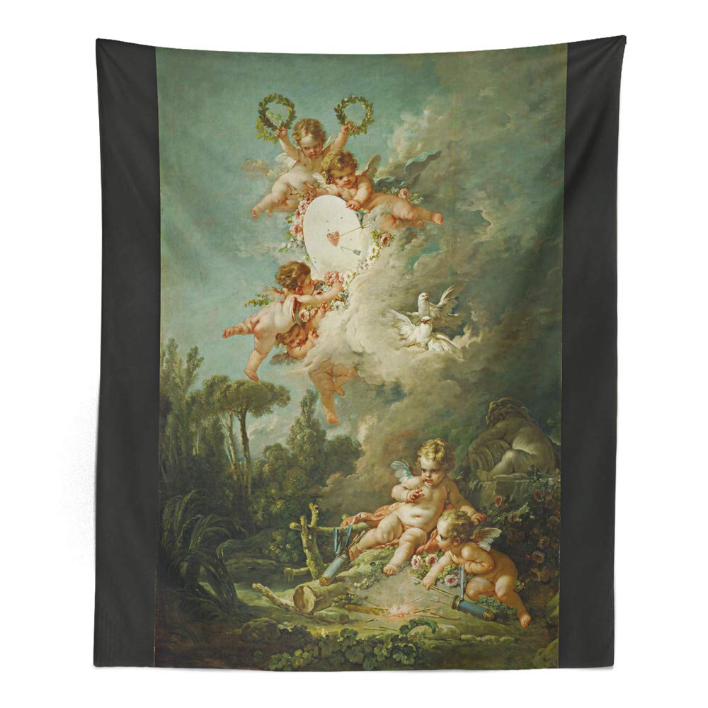 BQEE Wall Tapestry-Classical oil painting Boucher Boho Wall Hanging Home Décor For Bedroom,Living Room,Dorm Decoration (71” x 91”, 4)