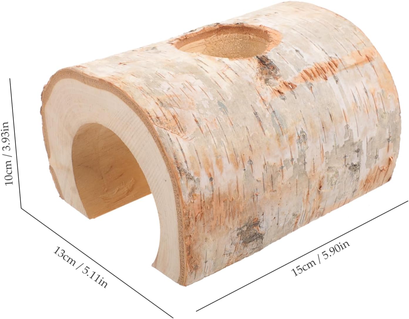 Wooden Bark Hamster Tree Hideout Pet Tunnel Chewing Toy Animal Plaything