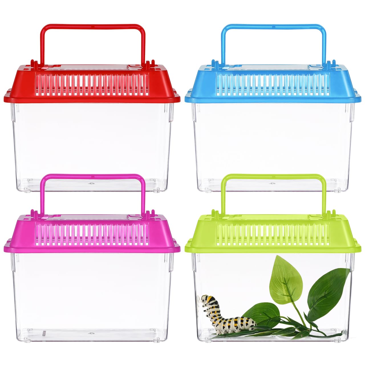 HAPINARY Portable Fish Tank Handheld Aquarium 6-Inch Transparent Turtle Box Pet Hamster Breeding Case with Handle for Small Fish and Reptiles