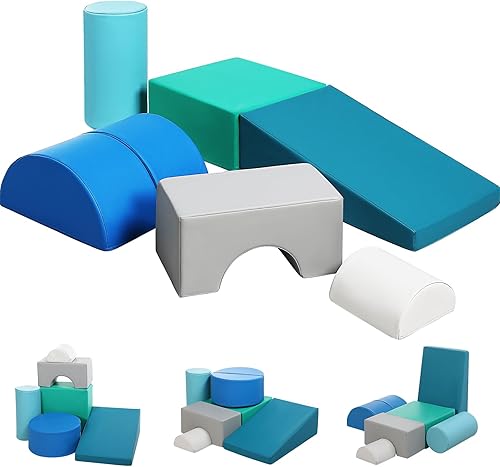 Bloques de espuma de juguetes de escalada para niños 6 bloques de escalada de espuma de cuero sintético para niños pequeños - Juego suave para jugar