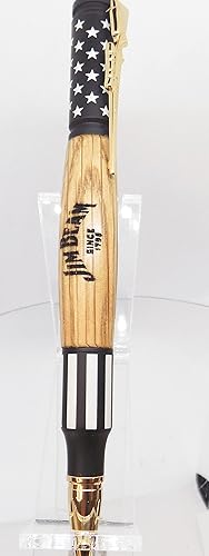 Miniatura 2 de Handmade 30 Caliber Bolt Action Patriotic Ceramic Black Stars & Stripes - Jim Beam Whiskey Oak Barrel - Land of the Free - Gold Tip Bolt Clip