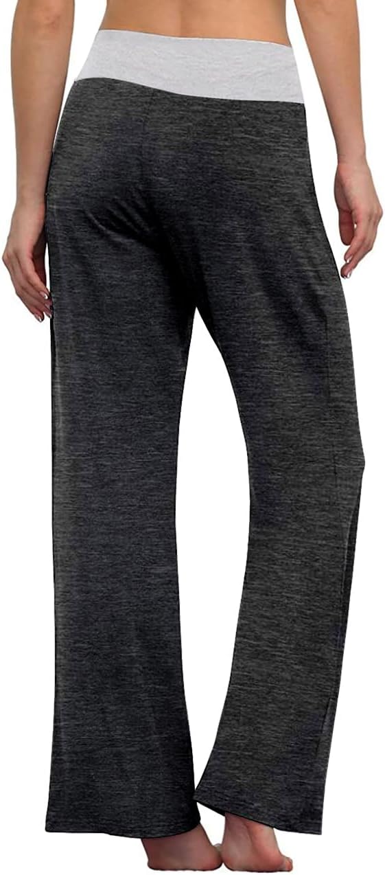 AMiERY Women's Comfy Casual Pajama Pants Floral Print Drawstring Palazzo Lounge Pants Wide Leg - Image 4