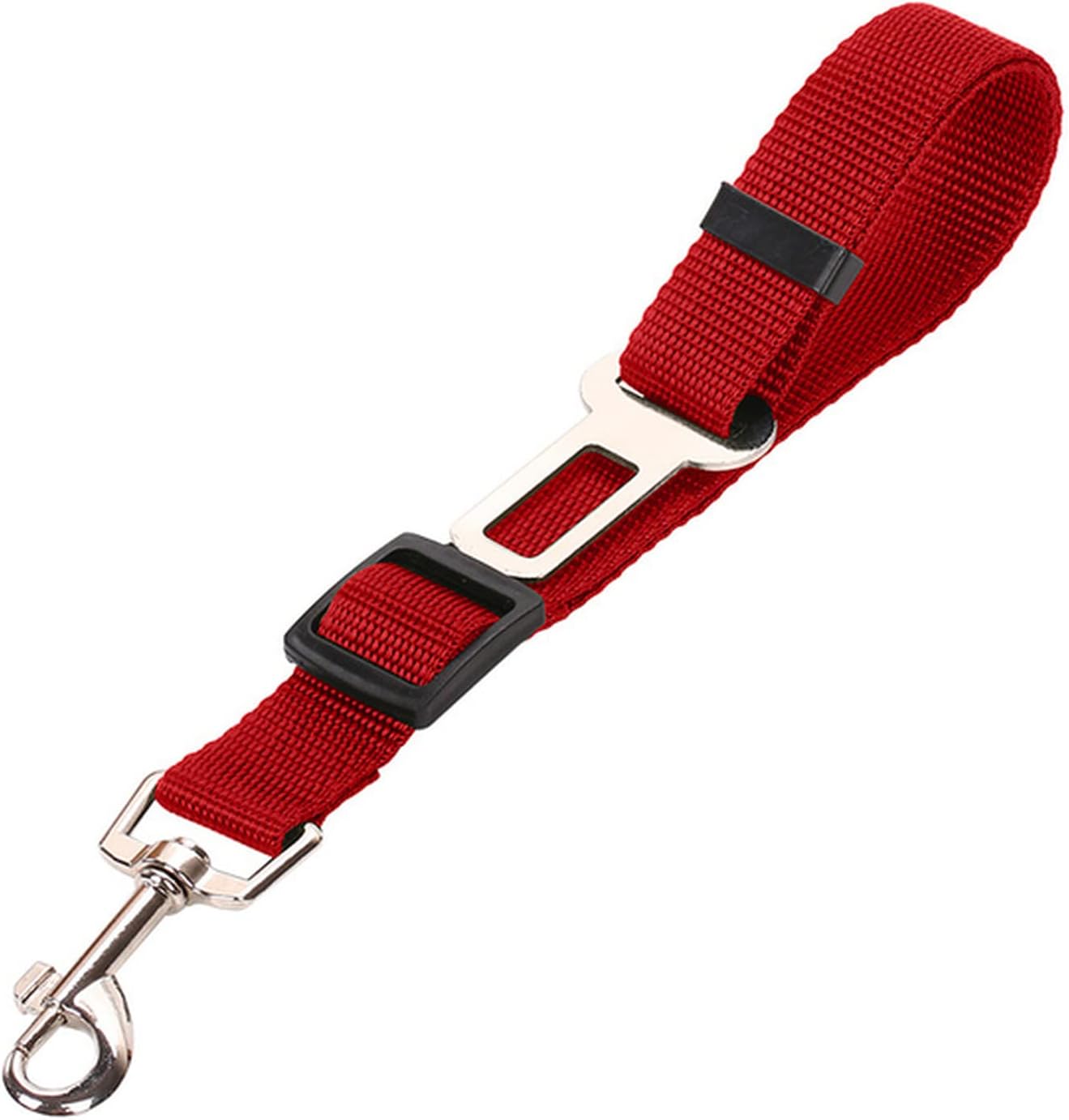 Adjustable Pet Dog Cat Car Safety Seat Belt Nylon Leash Harness for Puppy Kitten Vehicle Security 45-72cm(Red)