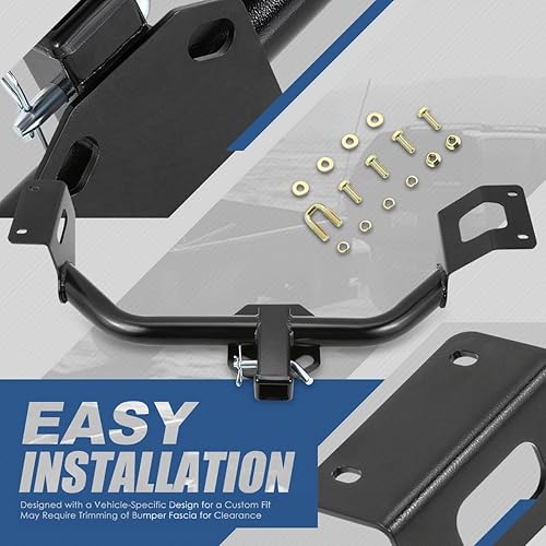 Miniatura 4 de Receptor y pasador de remolque trasero de 2 pulgadas de clase 3 compatible con Honda CRV 2012-2016, recubrimiento en polvo negro