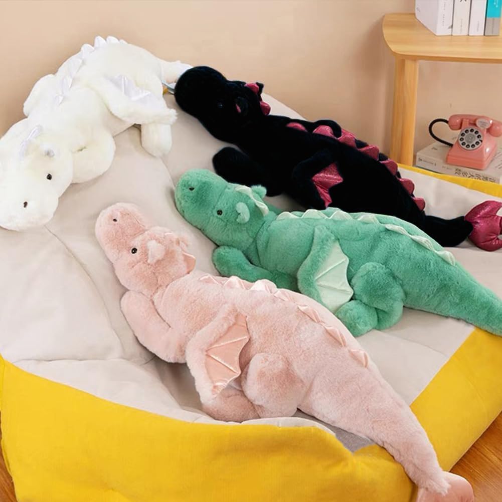 Weighted Dragon Stuffed Animal 43.3" 7Lbs, Large Black Weighted Plush Dragon Toy for Kids and Adults(2025 Weighted Version)