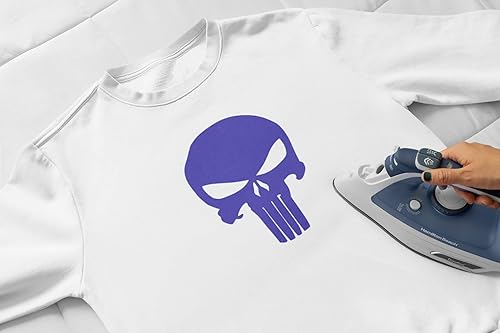 Vista 2 de Calcomanía termoadhesiva Evil Skull Head Punisher, parche gráfico HTV listo para aplicar, calcomanías de transferencia para manualidades, camisas