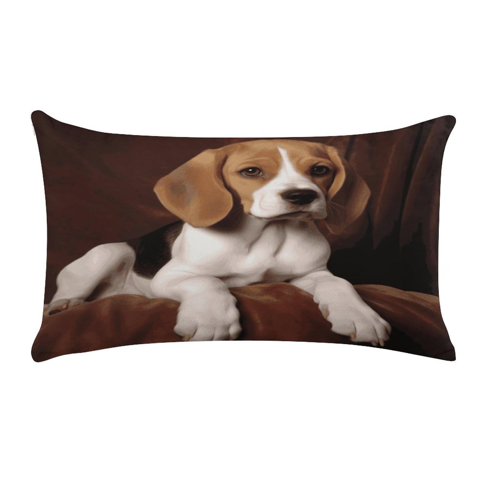 Ovely Pet Dog Beagle Pillow Cover Super Soft Pillowcase Luxury Cozy Fuzzy Velvet Pillow Shams Breathable Standard Pillow Cases with Zipper Wrinkle-Free Pillow Cover 12 "×20 "