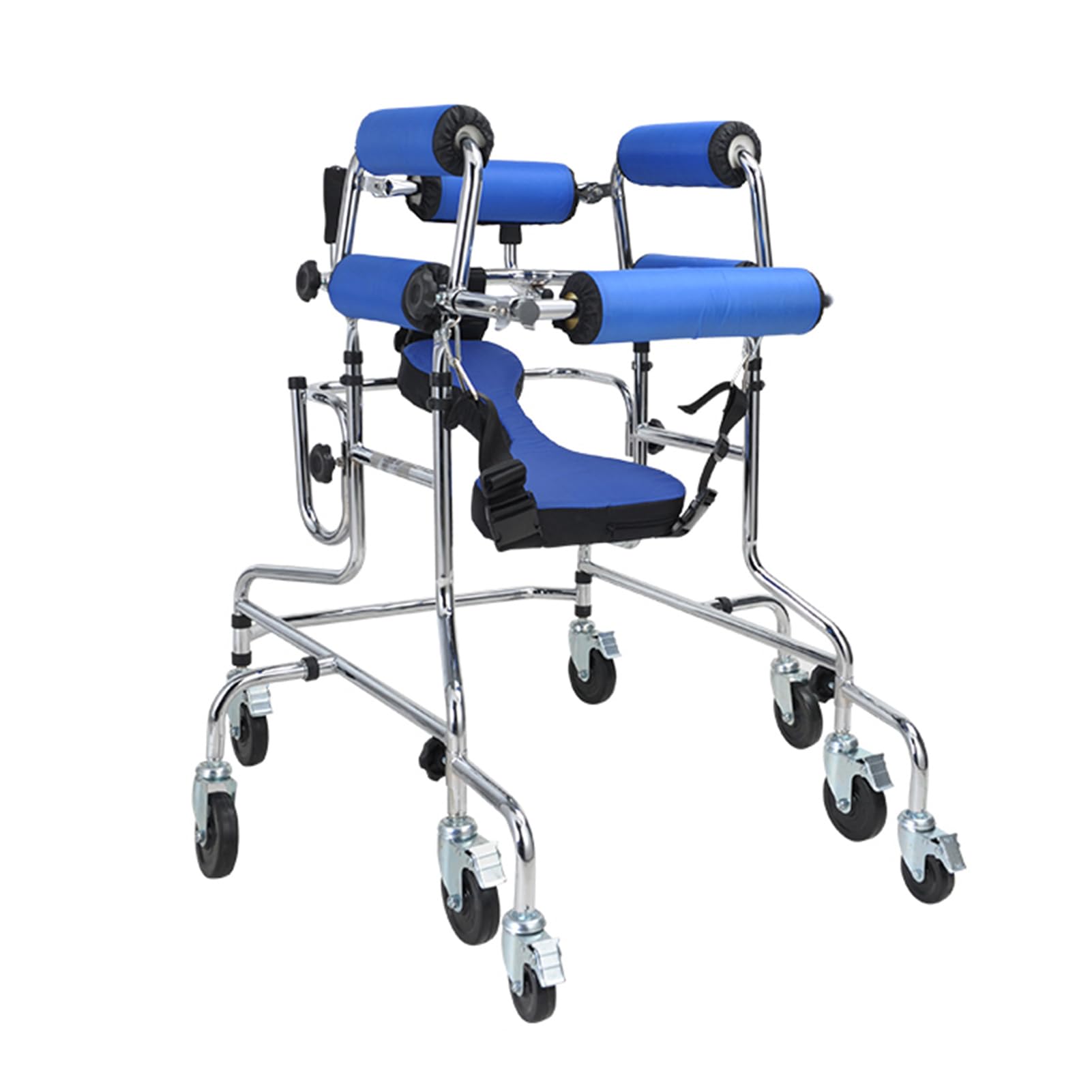 Andador portátil para niños con parálisis cerebral, de aluminio, con altura ajustable, para rehabilitación de miembros inferiores y 8 ruedas.