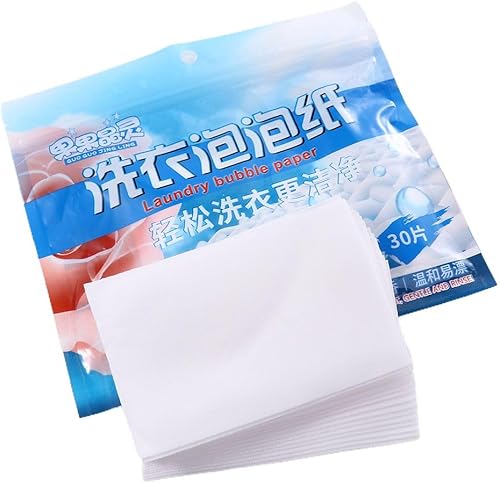 Miniatura 9 de 30PCS Tabletas de lavandería Papel de Burbuja Detergente Jabón Hoja Concentrado Enzimas Descontaminación Limpieza Profunda para Lavadora Lavar Ropa