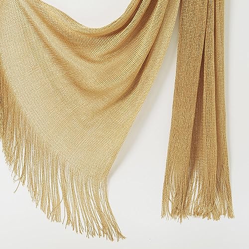 Glitter Shawls Wraps Sparkling Formal Dress Scarf Elegant Wedding Bridal Shawls Soft Long Shawls Wraps Gold4