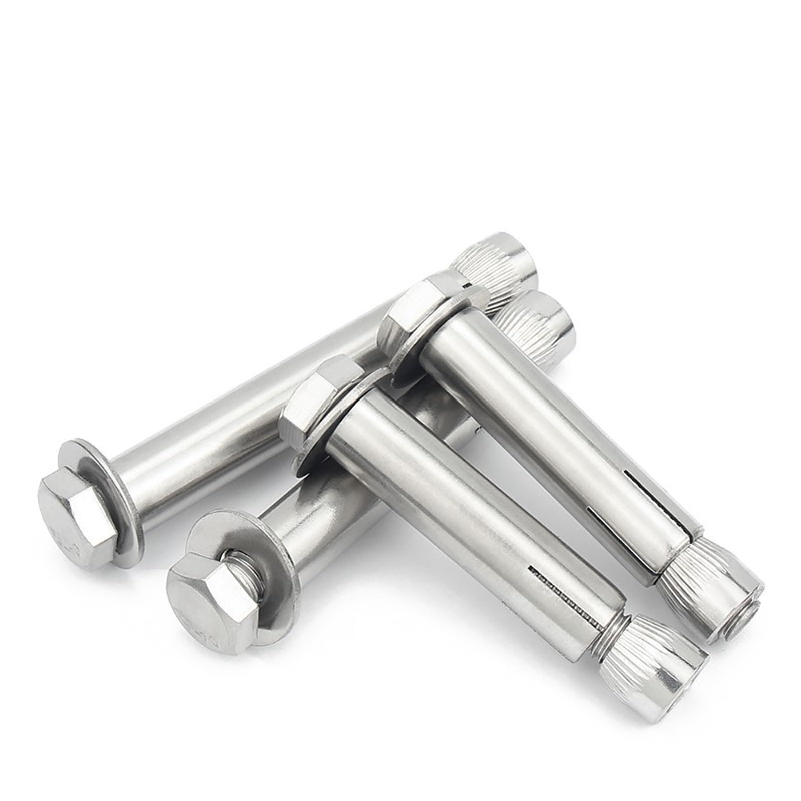 tornillos de anclaje, Pernos de expansión hexagonales externos M6 M8 M10 M12, tornillos fijación anclaje manguito acero inoxidable 304, longitud 50, 60, 100 y 120 mm(M6x100mm 5pcs)