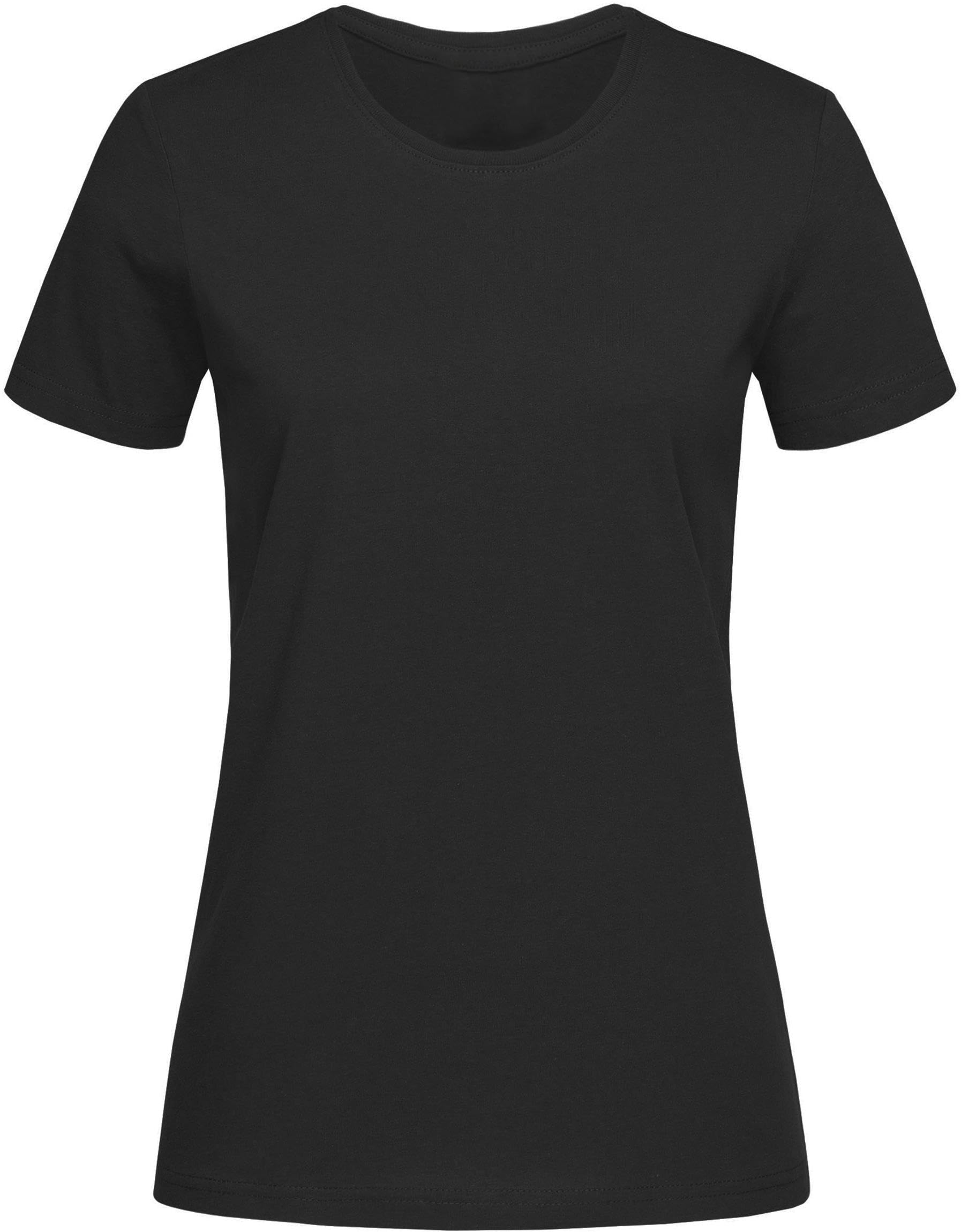 Coozo Women's Black Opal Regular Fit Crew Neck Soft Hand Feel Classic T-Shirt - Xl