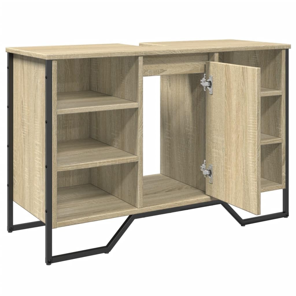 Armario Lavabo baño Madera ingeniería Roble Sonoma 91x35x60 cm, Mobiliario Conjuntos de Muebles Muebles de baño, Roble Sonoma, 22.85kg