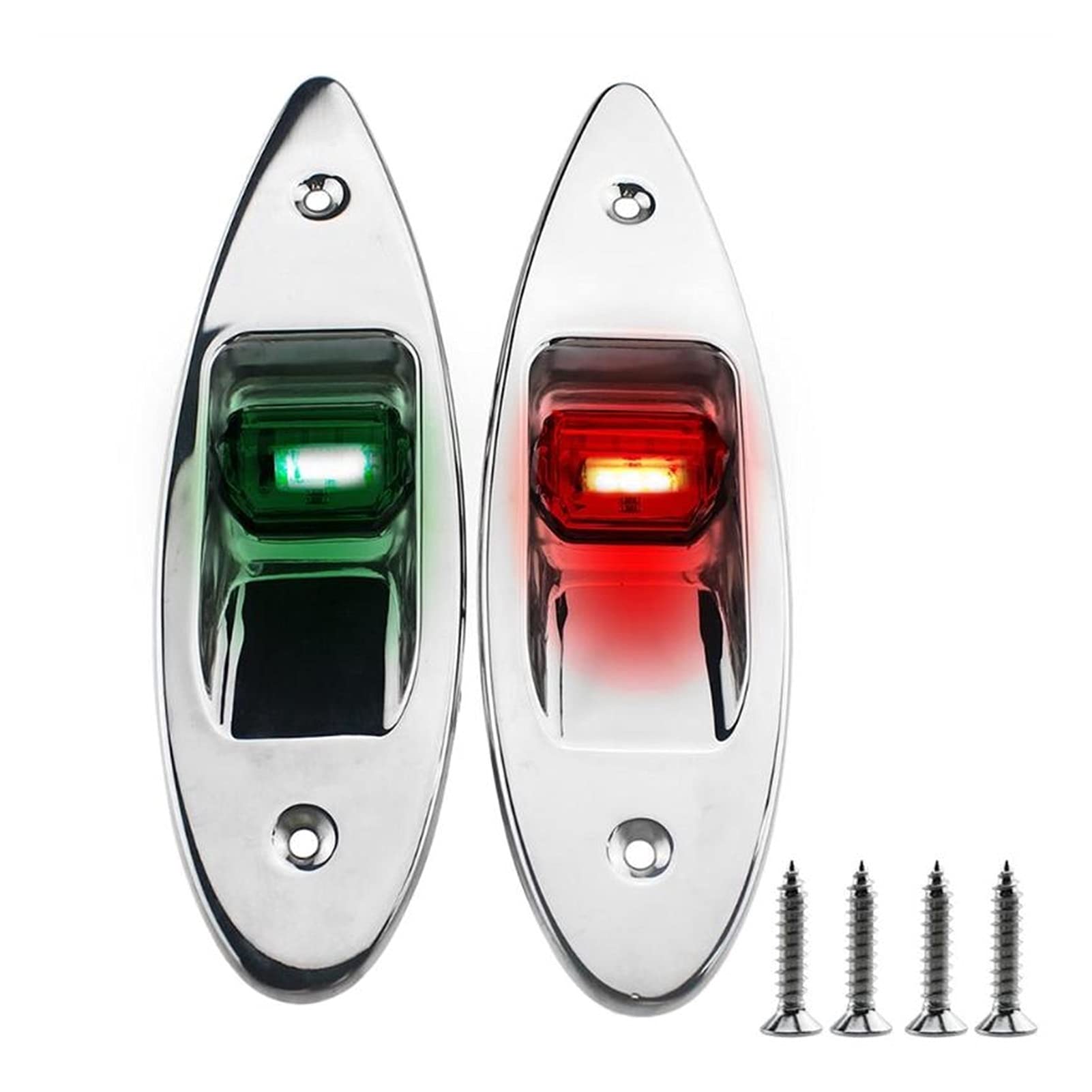Luces de navegación 12V 1 par DIRIGIÓ Lámpara de Advertencia de la señal de la luz de la navegación roja+Verde de la navegación.RV Luces de navegación Lateral Naturaleza Blanco