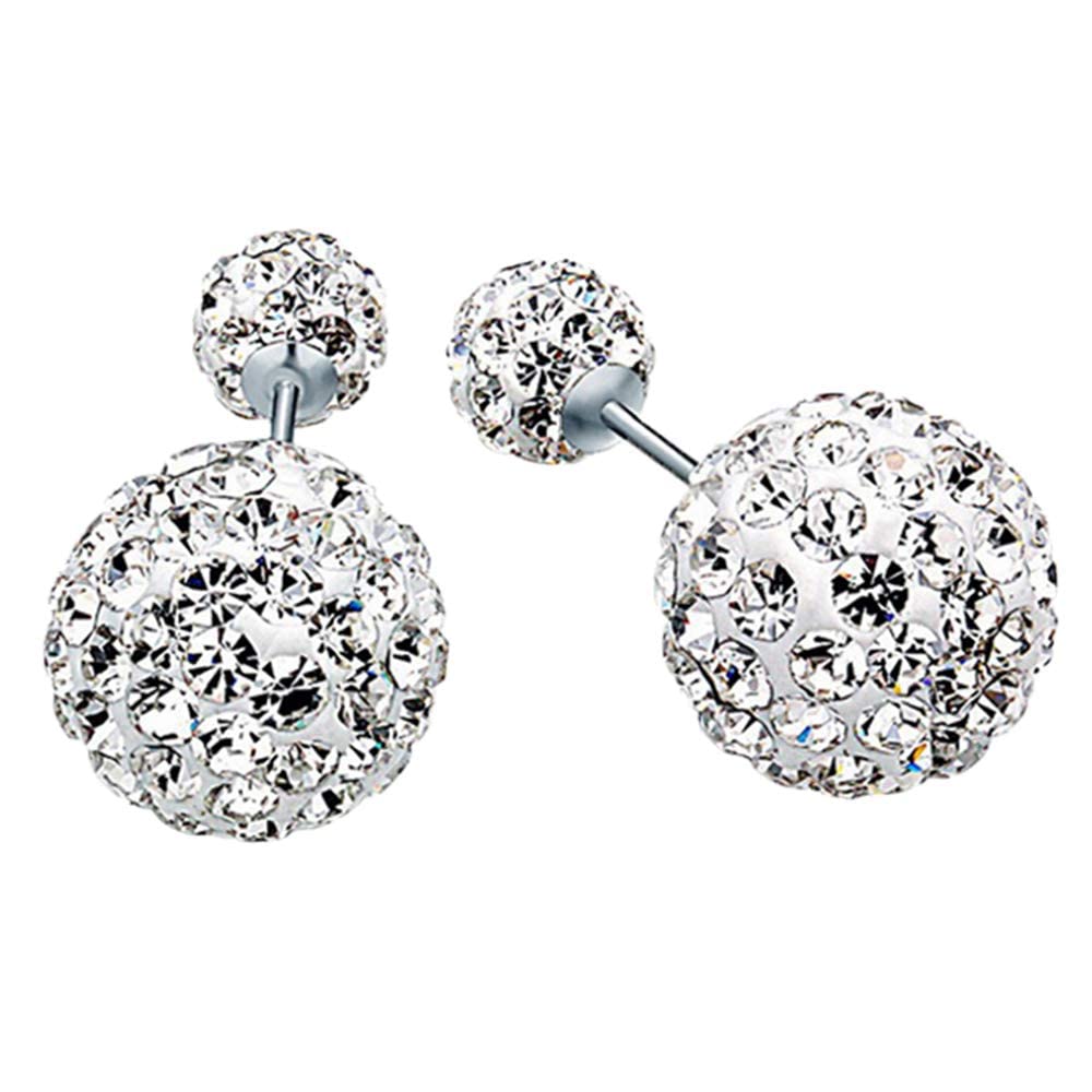 1 para eleganckich kolczyków z rhinestone kolczyki błyszczące diamentowe kolczyki okrągłe stadniny kolczyki biżuteria akcesoria prezent dla dziewcząt kobiet srebrny wysokiej jakości