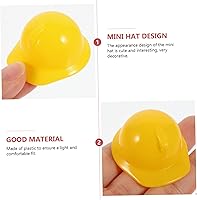 Vista 4 de 40 piezas de mini sombrero de construcción, accesorios para pasteles, sombreros duros para cascos de plástico, pequeños pollos cascos, casco