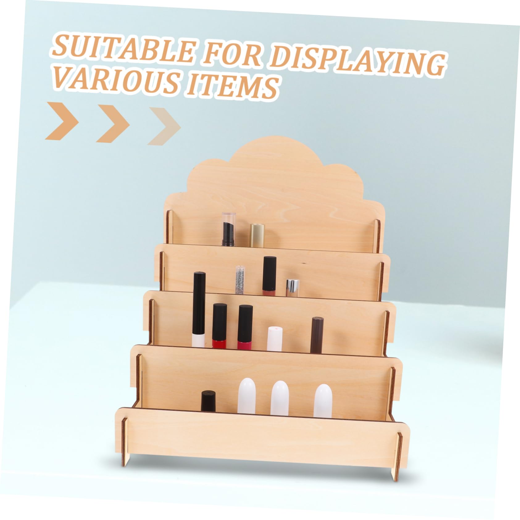 Cabilock Expositor de Tarjetas de Madera Escalonado para Tarjetas de Felicitación Expositor Portátil para Mostradores Minoristas Ferias de Artesanía y Eventos de Proveedores