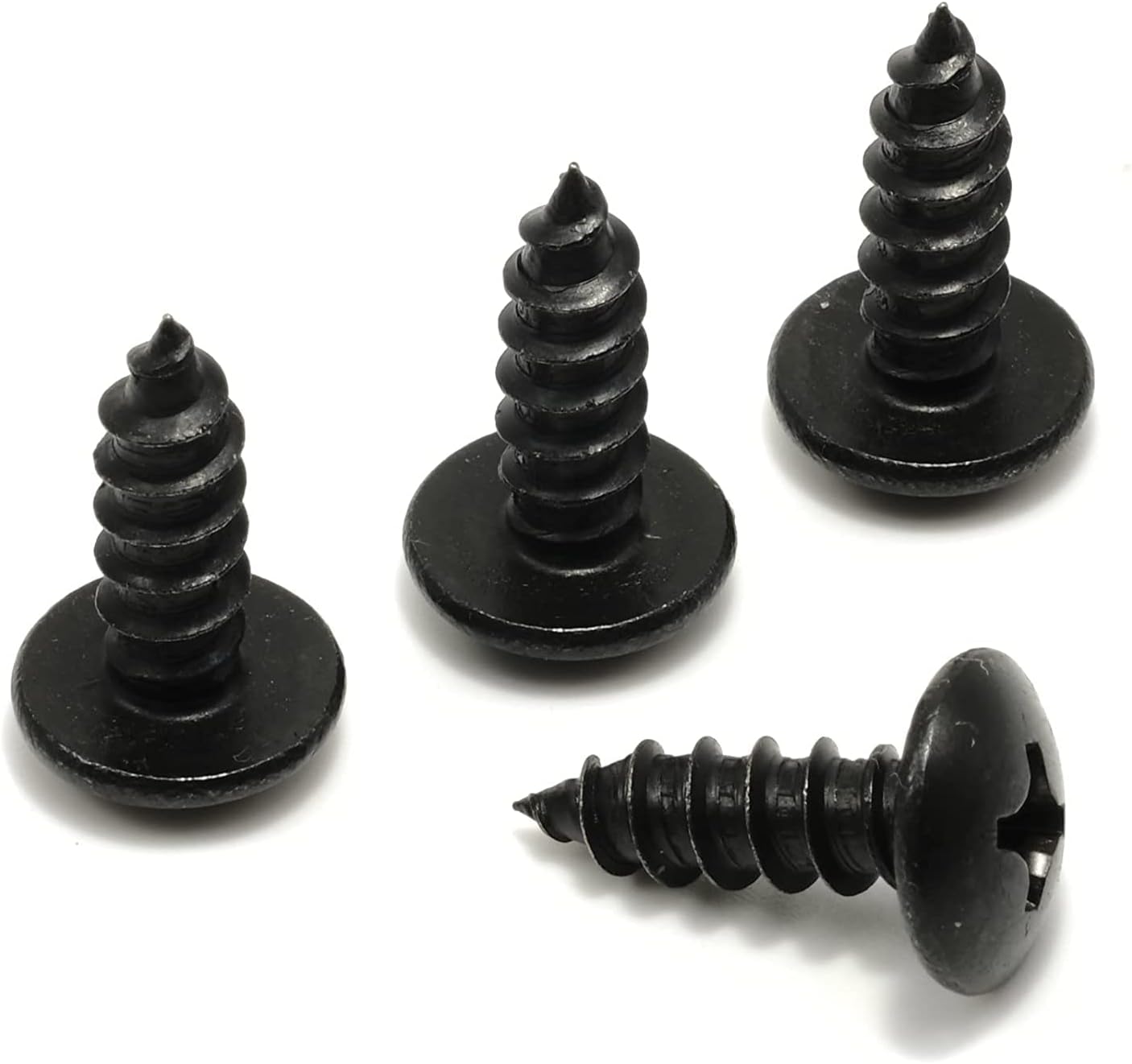 Black License Plate Screws Kit Set of 4 Stainless License
