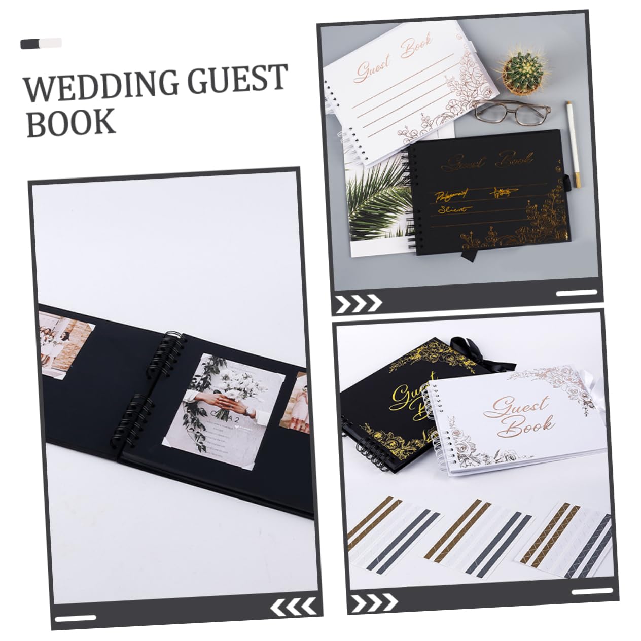 Uonlytech Libro Ospiti Matrimonio in Carta Album delle Firme per Ricevimento Libro Presenze Nozze Personalizzato per Ospiti