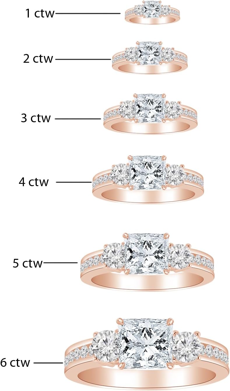 1.11 to 1.40 Carat 3 Stone Channel Set Princess Cut Diamond Engagement Ring GIA Certified Princess Cut K Color VS2-SI1