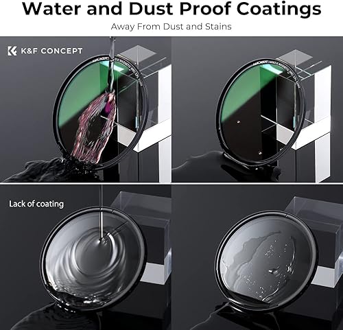 Miniatura 6 de K&F Concept Kit de filtro de lente magnética de 2.835 in (MCUV+CPL+densidad neutra ND1000+ anillo adaptador magnético) multicapa HDultra