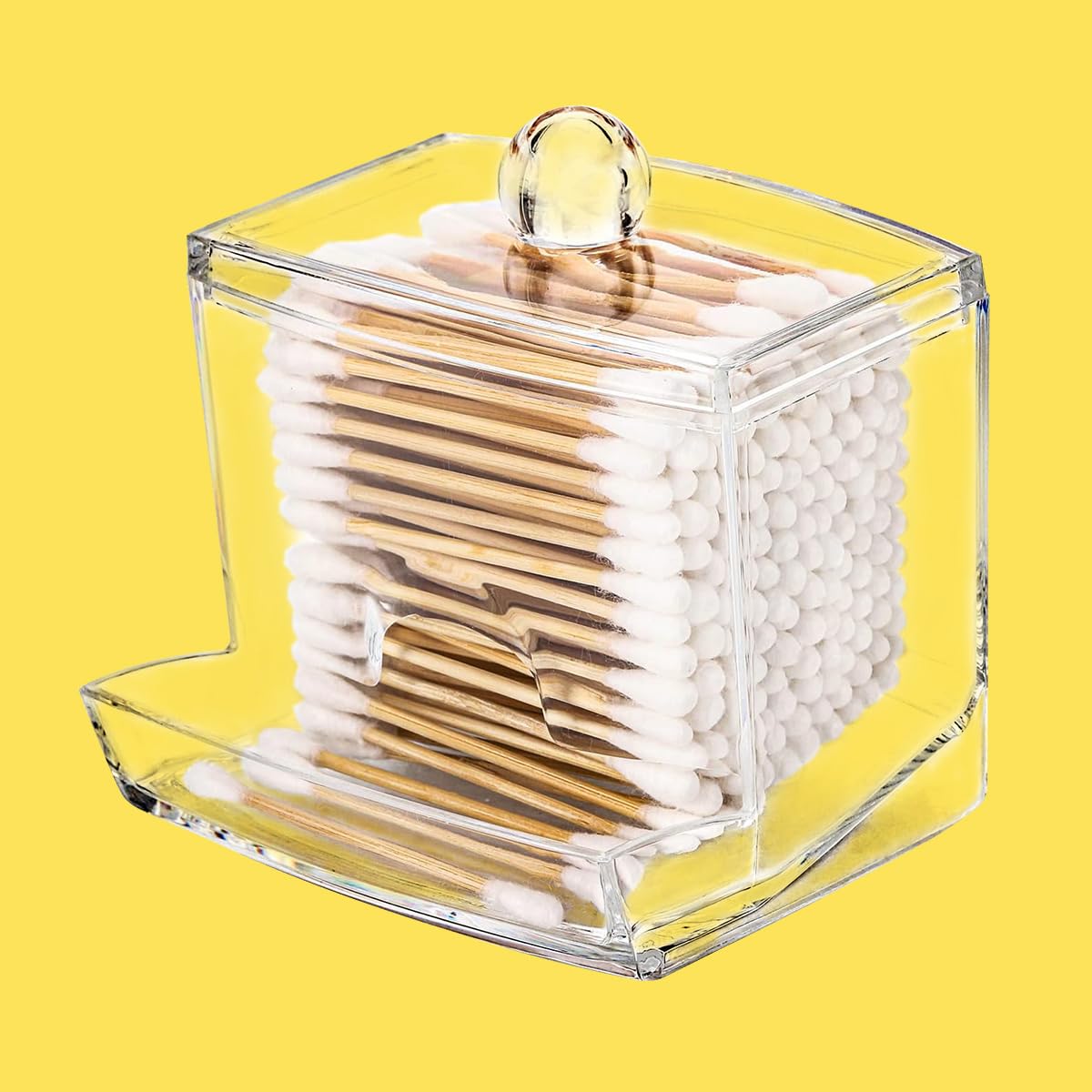 10oz Qtip Holder Dispenser Big Clear Bathroom Organizer Accessories Decor for Storage-Qtips Cotton Ball Holder Apothecary Jars Cotton