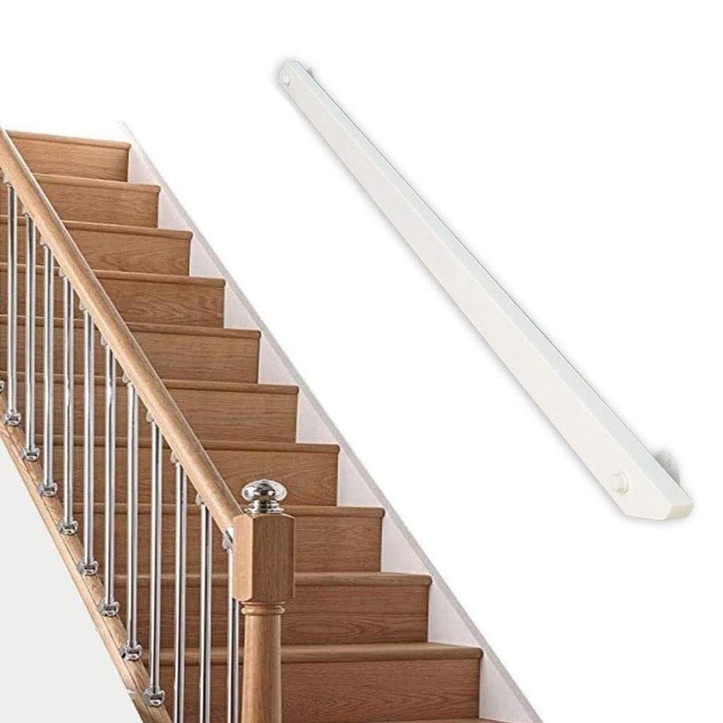 Mains courantes d'escalier en bois blanc pour un couloir contemporain et sûr