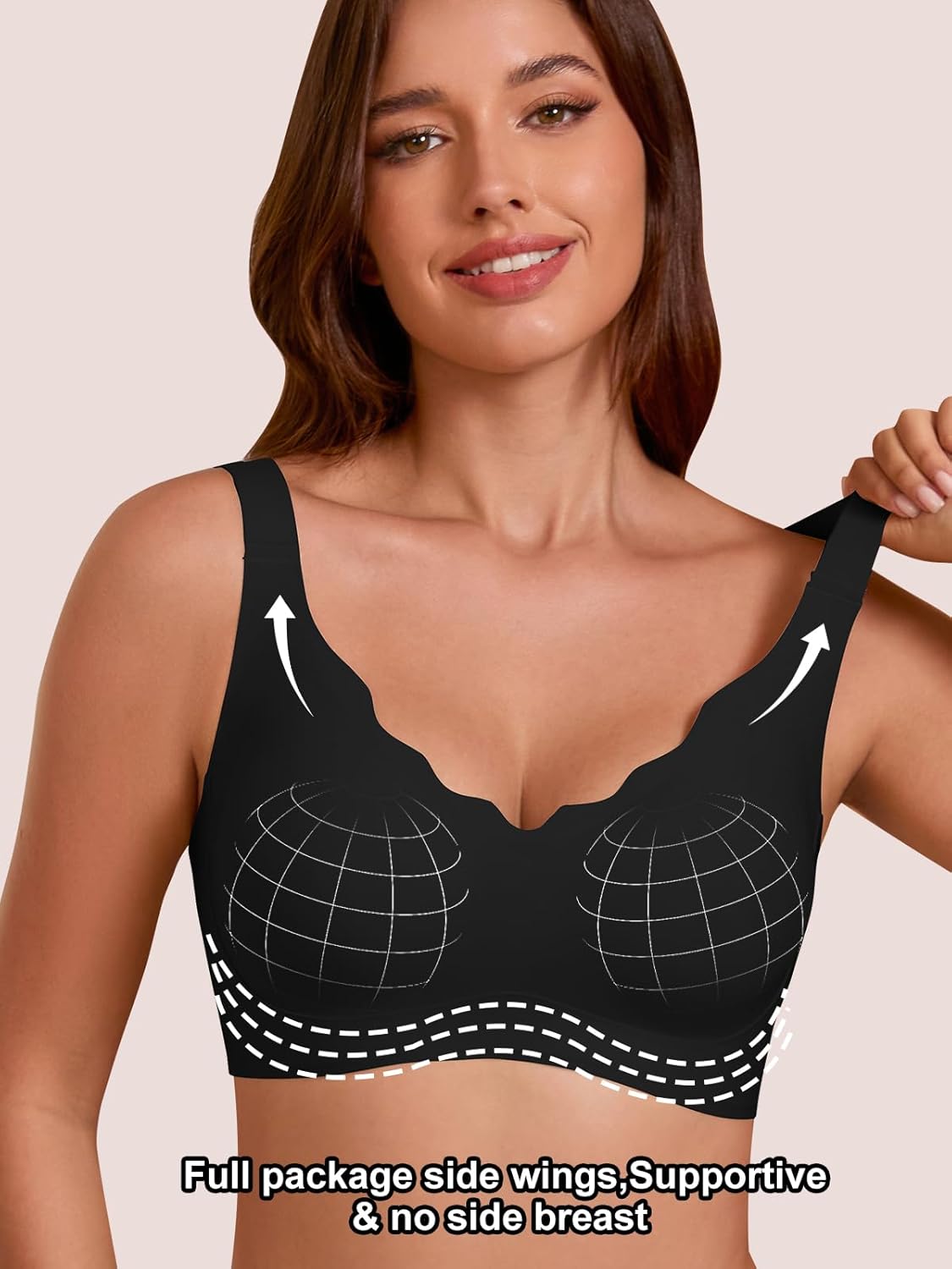 COCOMARTS Jelly Bras for Women No Underwire Seamless Push Up Scalloped Tshirt Bralettes Comfortable Wireless Everyday Bra - Image 4