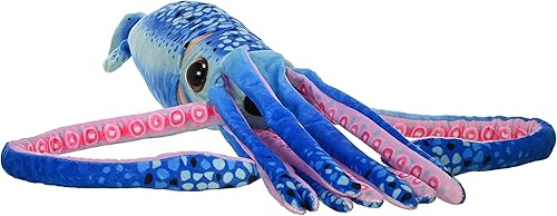Wild Republic Wr Print - Peluche de calamar de peluche, juguete de peluche, regalos para niños, azul, 22 pulgadas