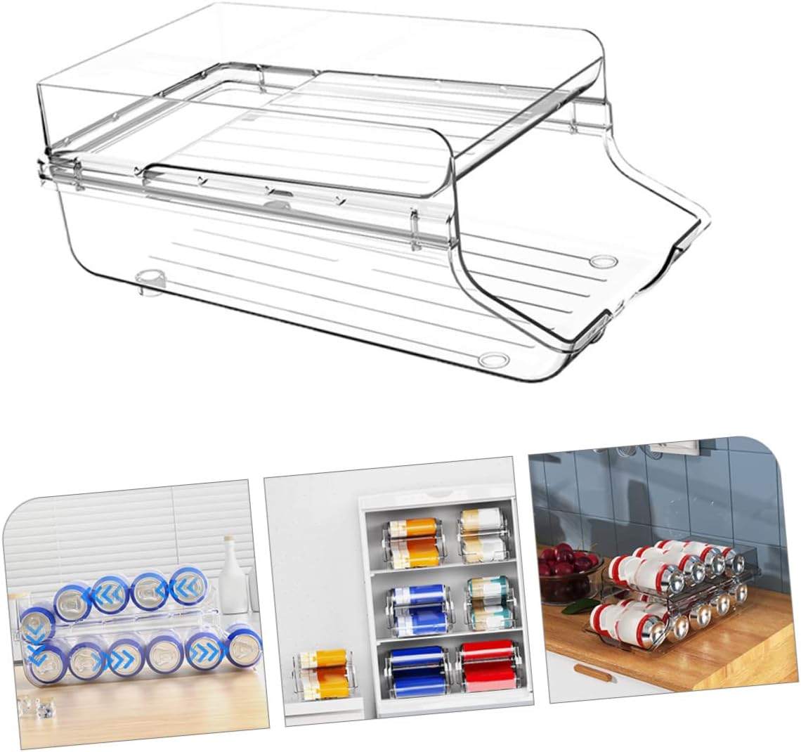 PRETYZOOM Soda Can Organizer for Refrigerator Fridge Soda Can Dispenser for Pantry