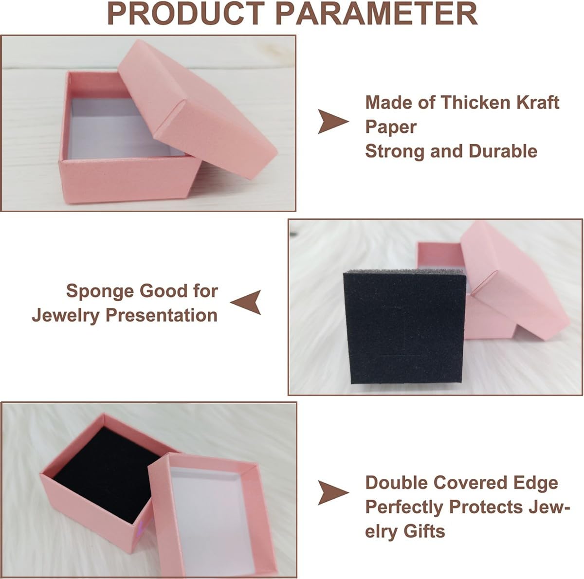 Cevvako Jewelry Gifts Boxes, 30 PCS 2 x 2 x 1.2 inches Gift Box with Lids for Jewellery Pink Earring Gift Boxes for Presents - Image 3