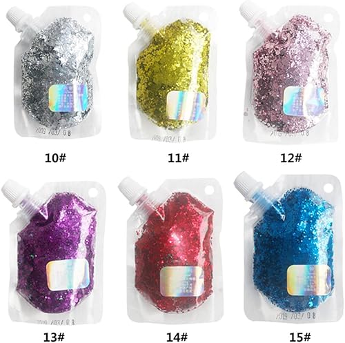 Miniatura 4 de GL-Turelifes Gel de purpurina corporal, fácil de aplicar y quitar, 1.7 fl oz, lentejuelas de sirena, purpurina gruesa para cuerpo, cara, cabello,