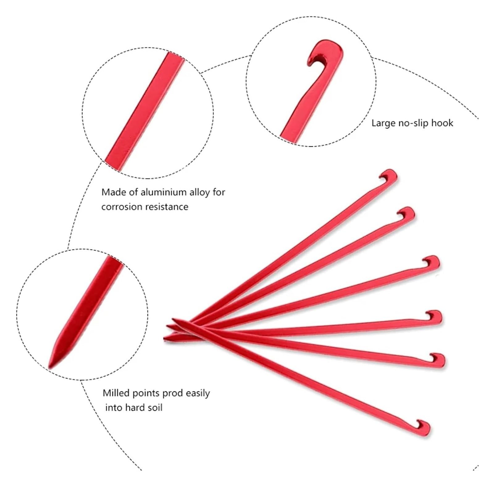 Wytrzymałe kołki do namiotów, śledzie do namiotów, kołki kempingowe, 10 szt. 16 cm aluminiowe kołki do namiotów, kołki ogrodowe, gwóźdź do ziemi, wytrzymały hamak kempingowy do markizy, tropiku i link