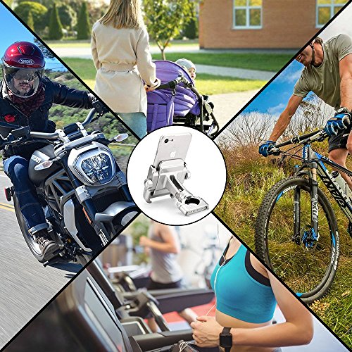 2022 Vicelecus Motorcycle Phone Mount, Adjustable Anti Shake Metal Bike Phone Holder For Iphone 13 Plus Samsung Galaxy S21 S20 S10 Gps Silver #TOP2