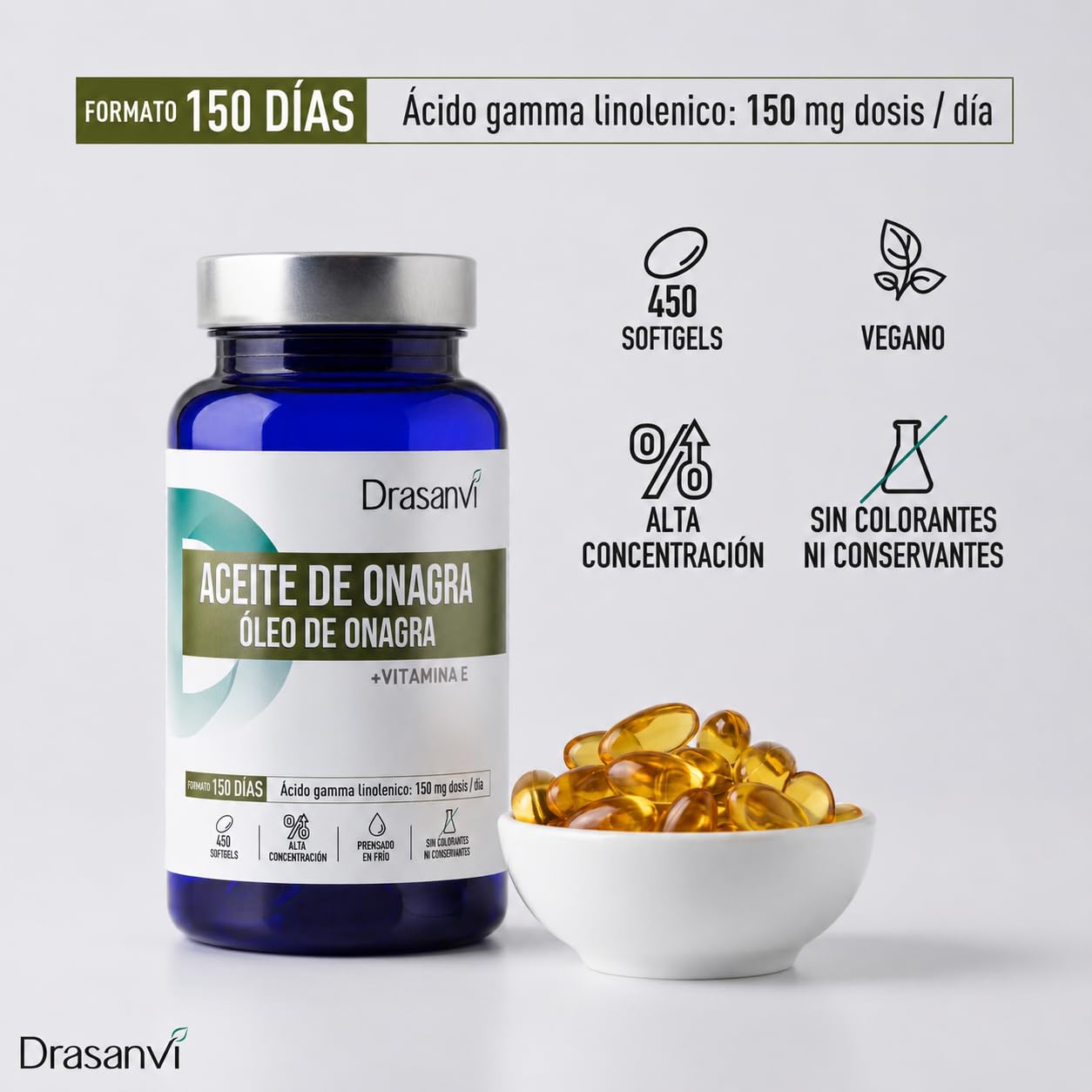 Huile d'Onagre 450 perles de 705mg