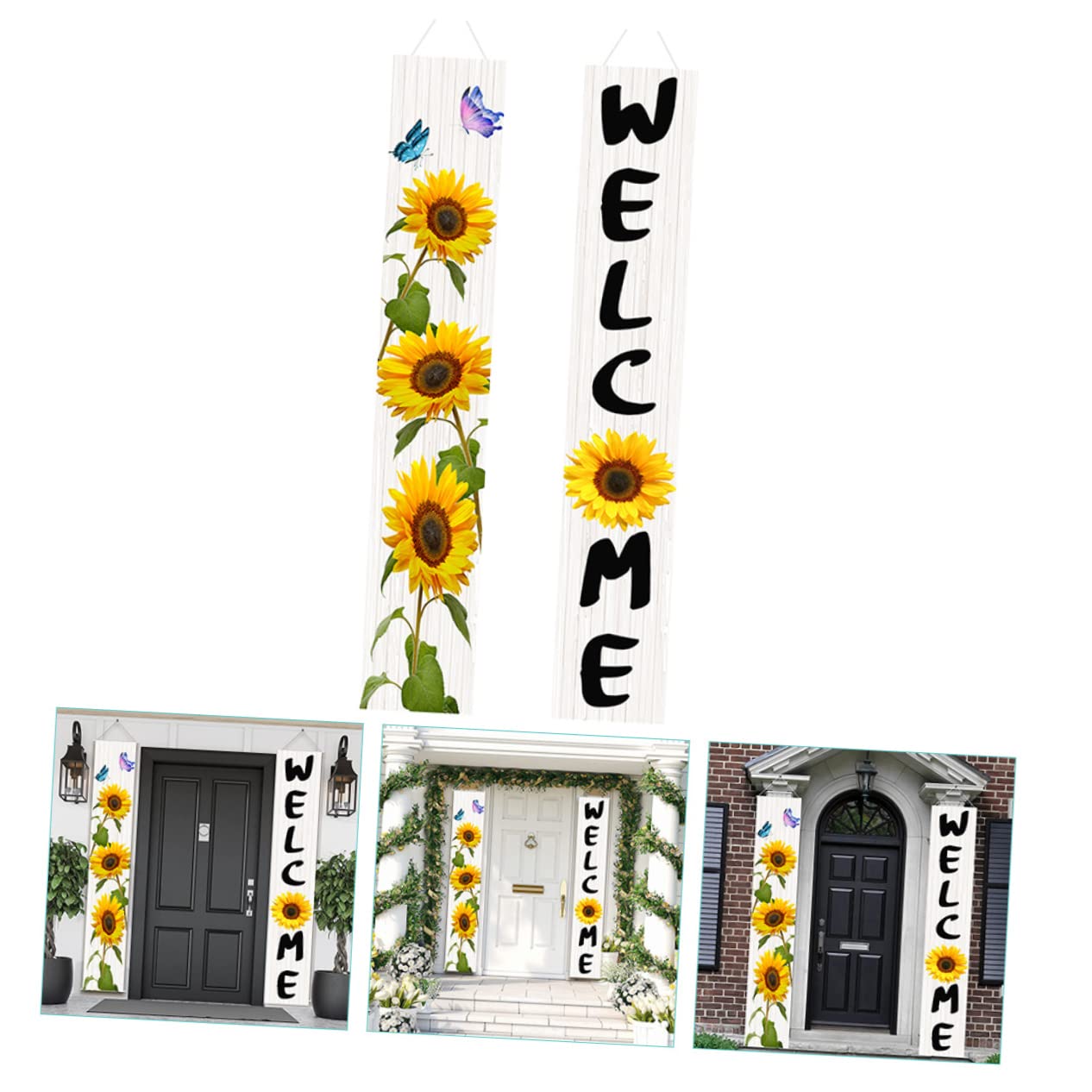 Cabilock 5 Paar Willkommensbanner Herbstdekoration Für Den Außenbereich Für Die Veranda Willkommenstürbanner Herbst Zuhause Herbsttürdekor Verandadekor Frühlingstürdekorationen
