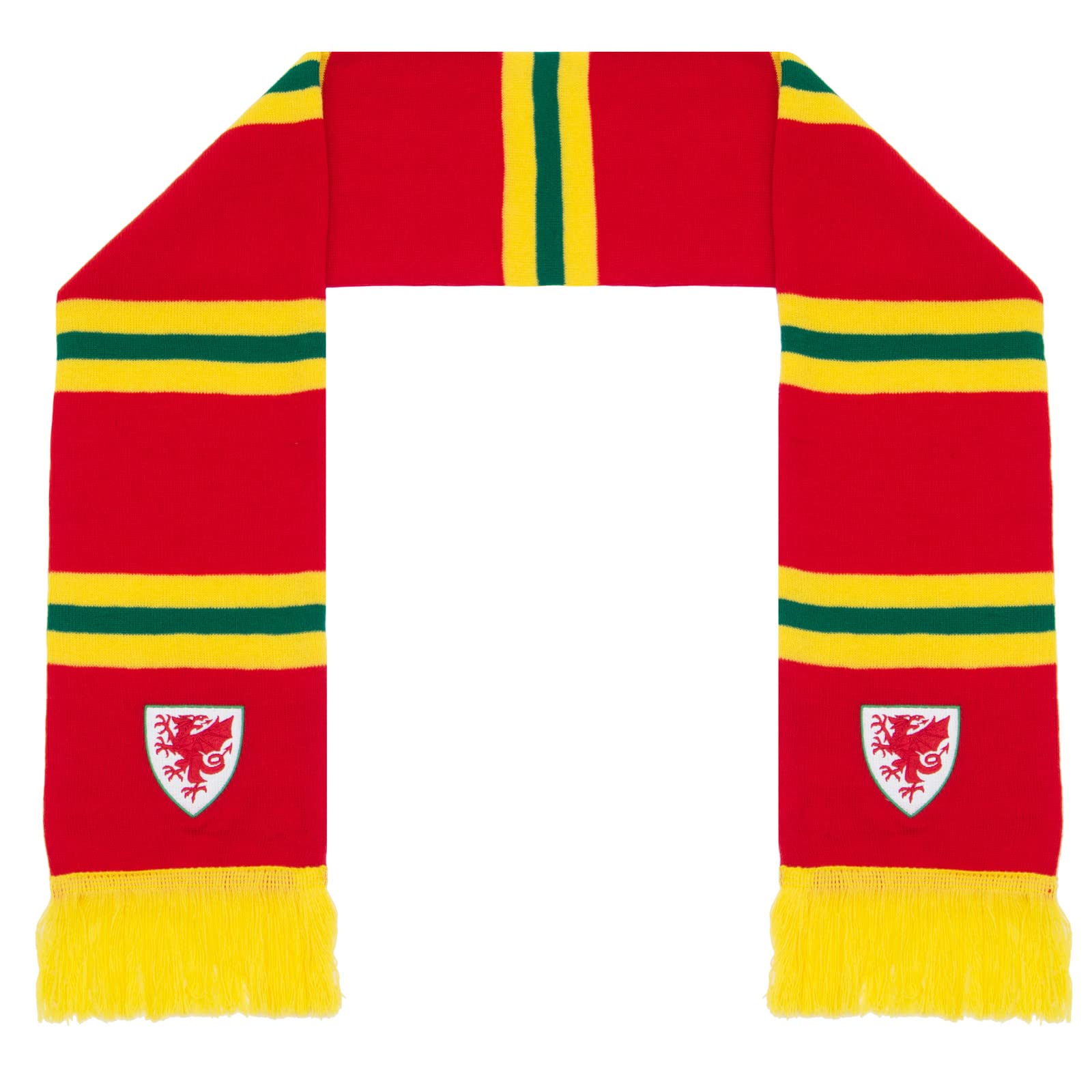 Wales FA Scarf Retro Bar Official FAW Football Gift Red Yellow Green