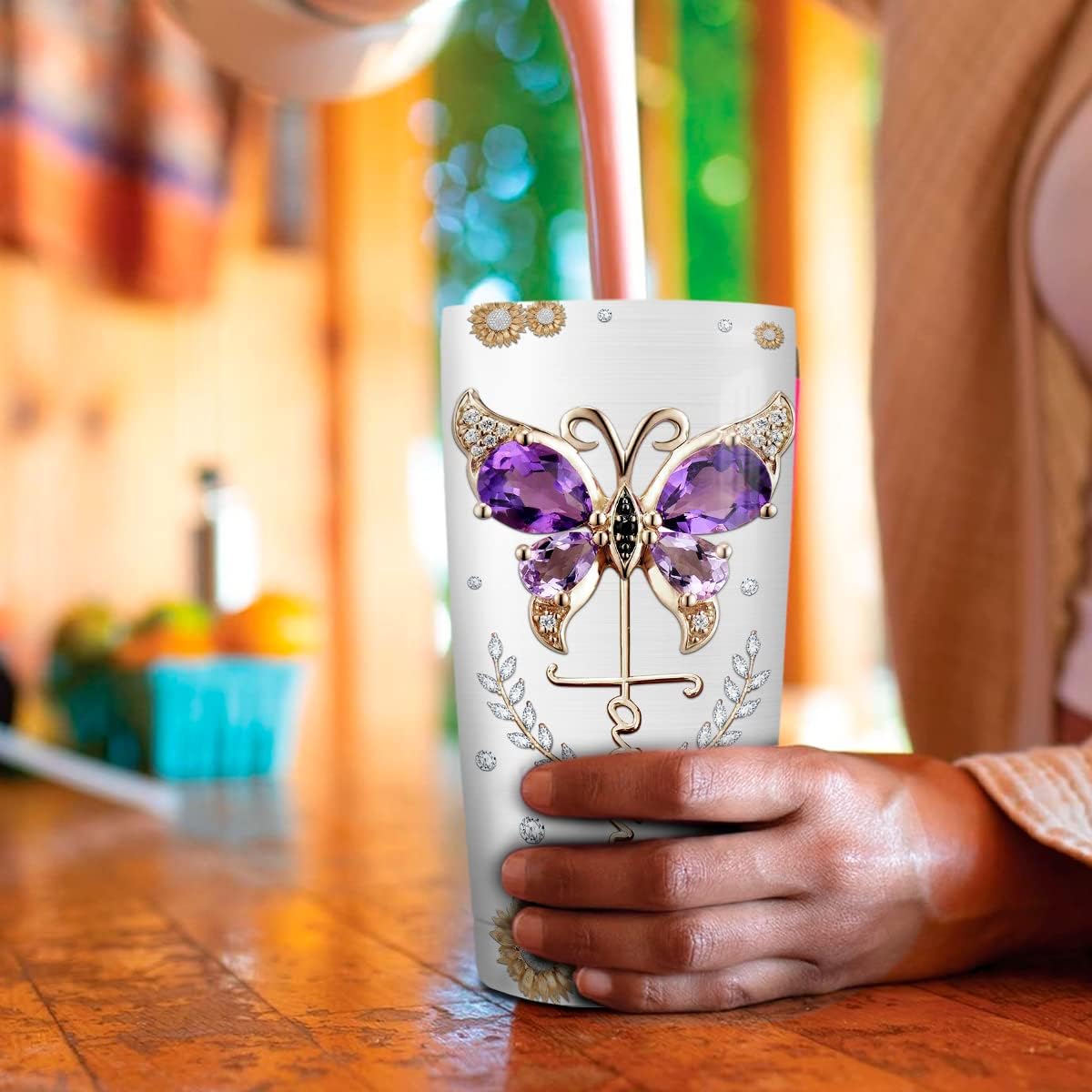 wowcugi Christian Gifts For Women Let Your Faith Be Bigger Than Fear Dragonfly Tumbler 20oz Stainless Steel Travel Mug Insulated Birthday Christmas Jesus Religious Tumblers Gifts For Christians - Image 5