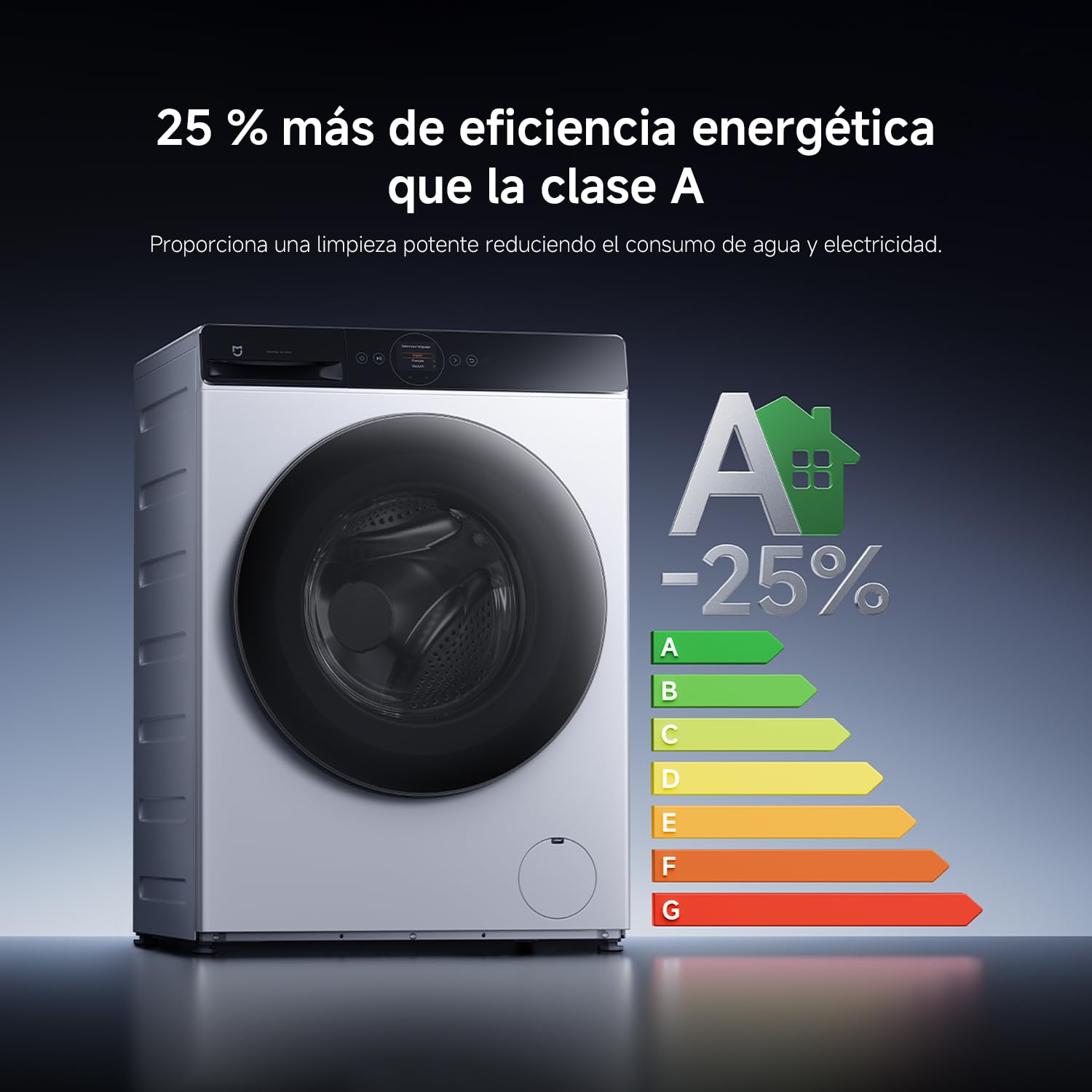 Xiaomi Mijia Front Load Washer Dryer Pro 9 kg Lavado / 6 kg Secado, A-25% | Doble autodosificación, Lavado ultrarrápido, Refresco e higiene con vapor, Control inteligente, Eficiencia de lavado A-25 %